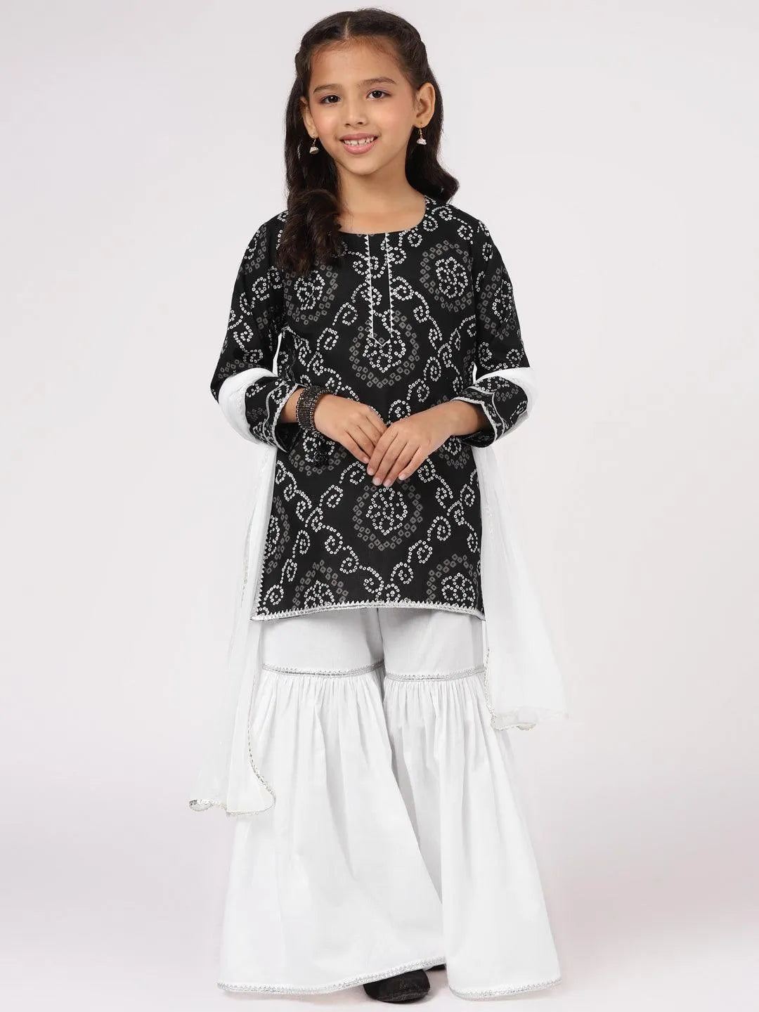 Black Printed Cotton Suit Set - Jashvi