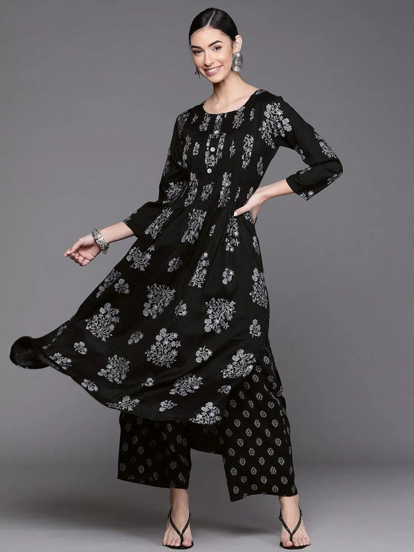 Black Printed Rayon Kurta - Jashvi