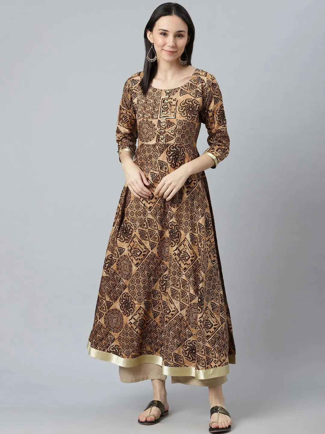 Black Printed Silk Kurta - Jashvi