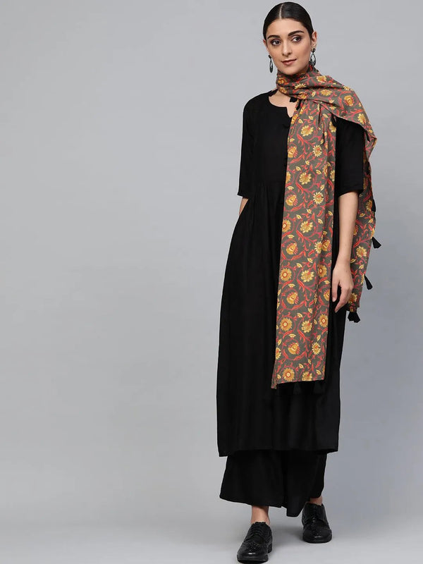 Black Solid Rayon Suit Set - Jashvi