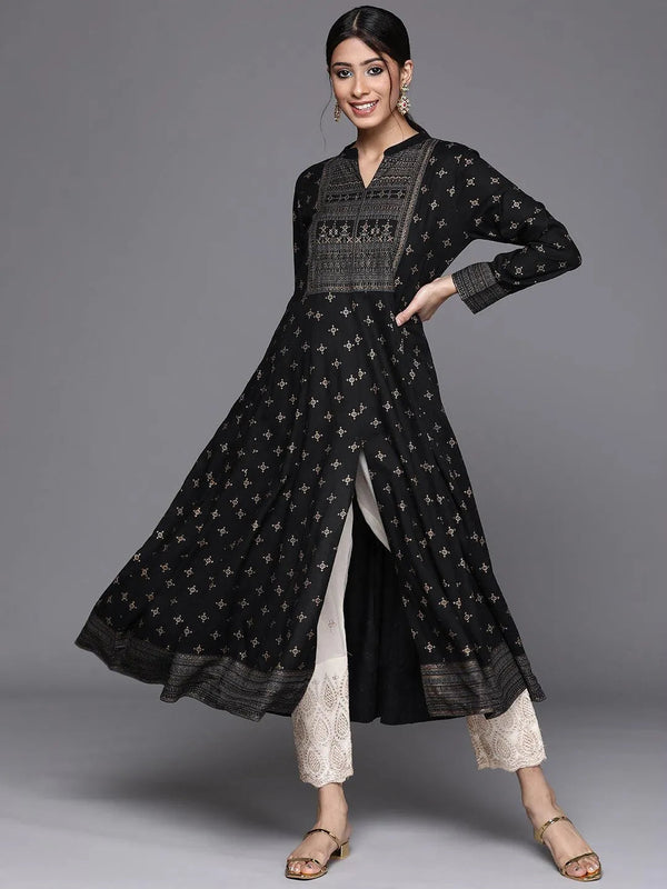 Black Yoke Design Rayon Kurta - Jashvi