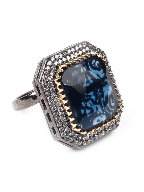 Women's Blue Ethnic Ring - Odette