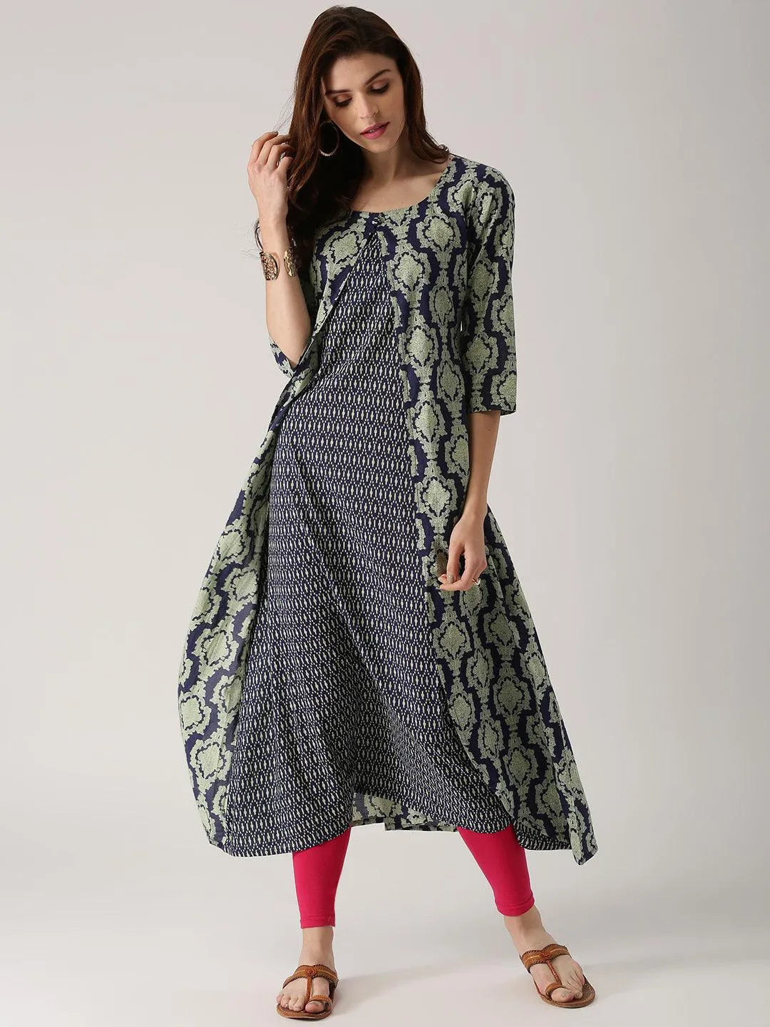 Blue Printed Cotton Kurta - Jashvi