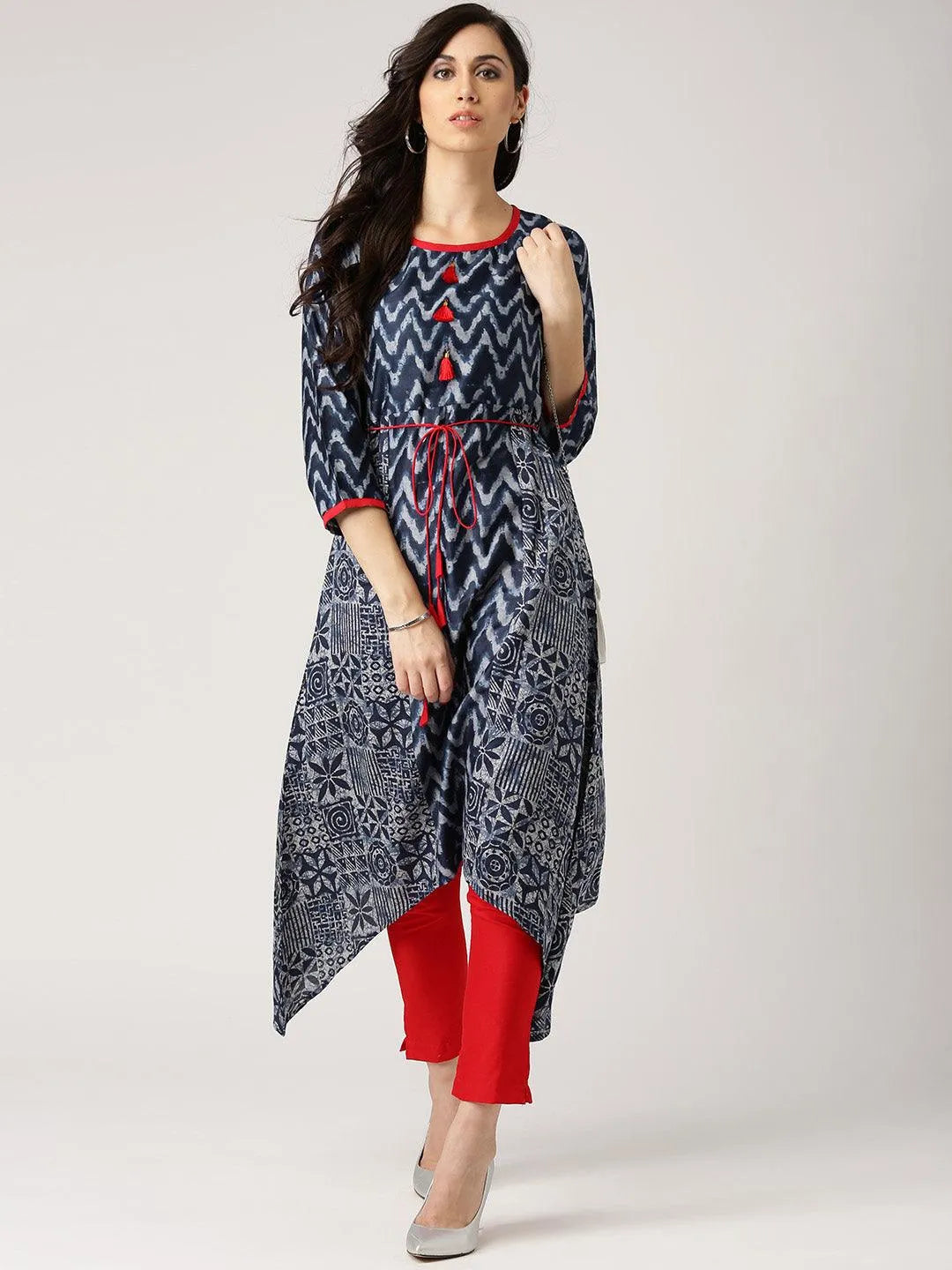 Blue Printed Cotton Kurta - Jashvi