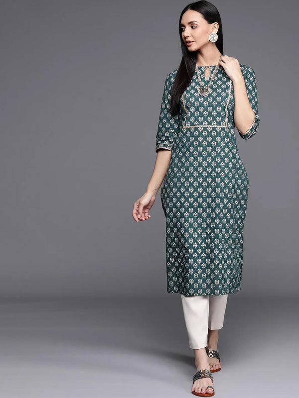 Blue Printed Cotton Kurta - Jashvi