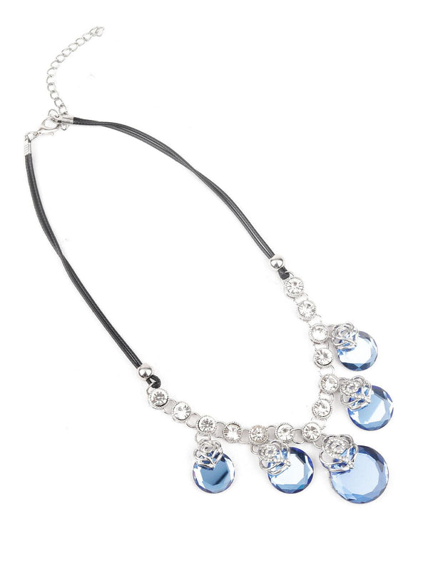 Women's Blue Stone Studded Neckpiece - Odette