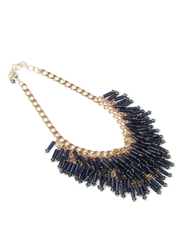 Women's Blue Tassel Necklace - Odette