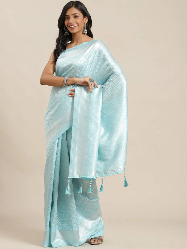 Blue Woven Design Art Silk Saree - Jashvi