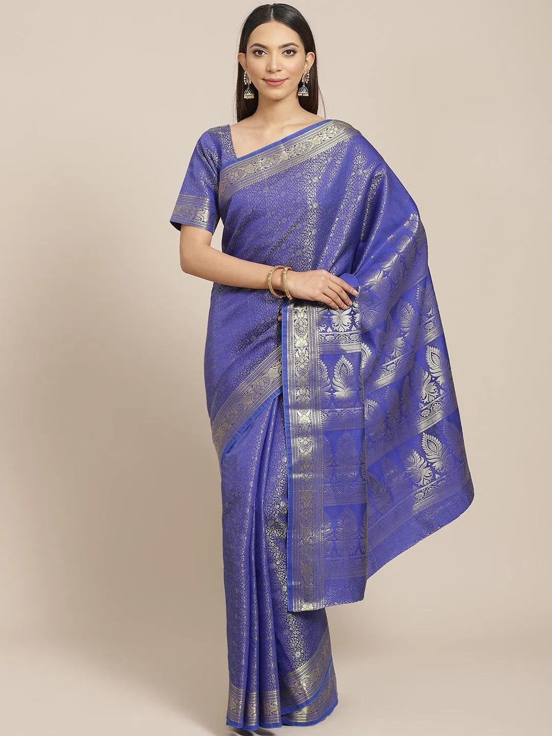 Blue Woven Design Brocade Saree - Jashvi