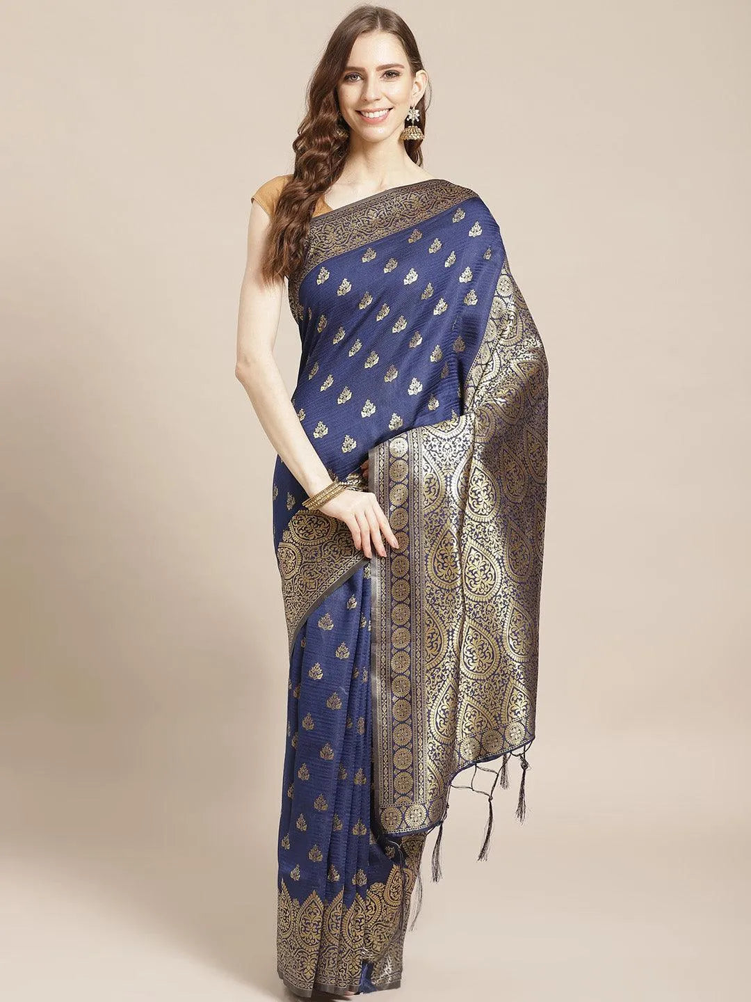 Blue Woven Design Brocade Saree - Jashvi