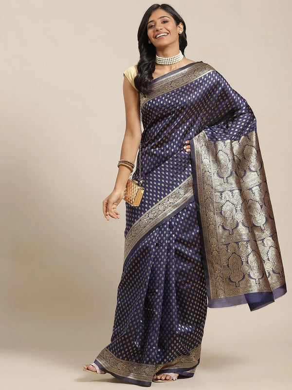 Blue Woven Design Brocade Saree - Jashvi