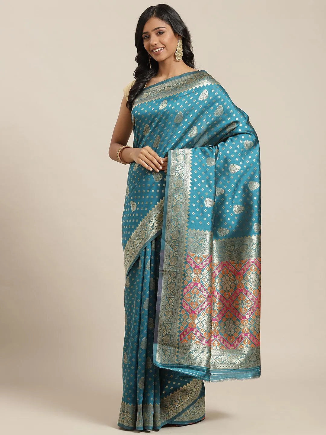 Blue Woven Design Brocade Saree - Jashvi