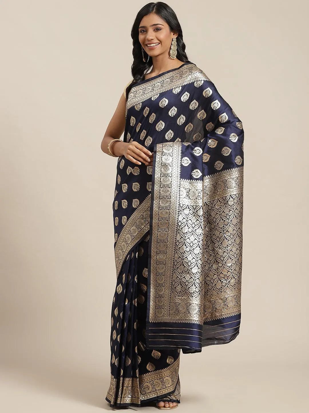 Blue Woven Design Brocade Saree - Jashvi