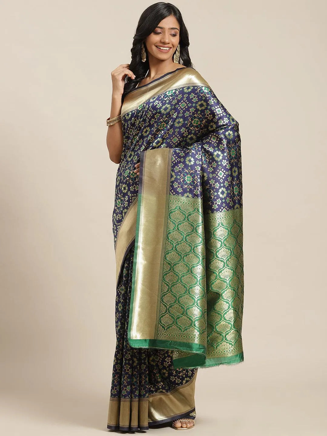 Blue Woven Design Brocade Saree - Jashvi