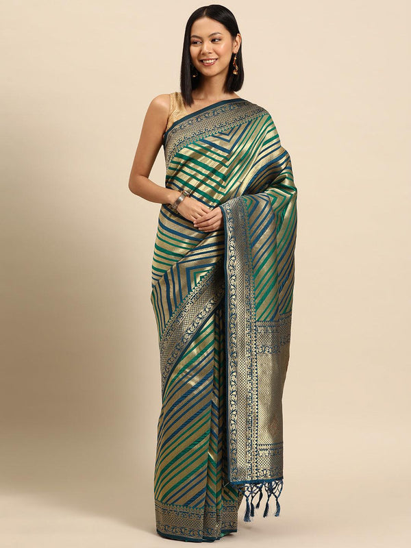 Blue Woven Design Brocade Saree - Jashvi