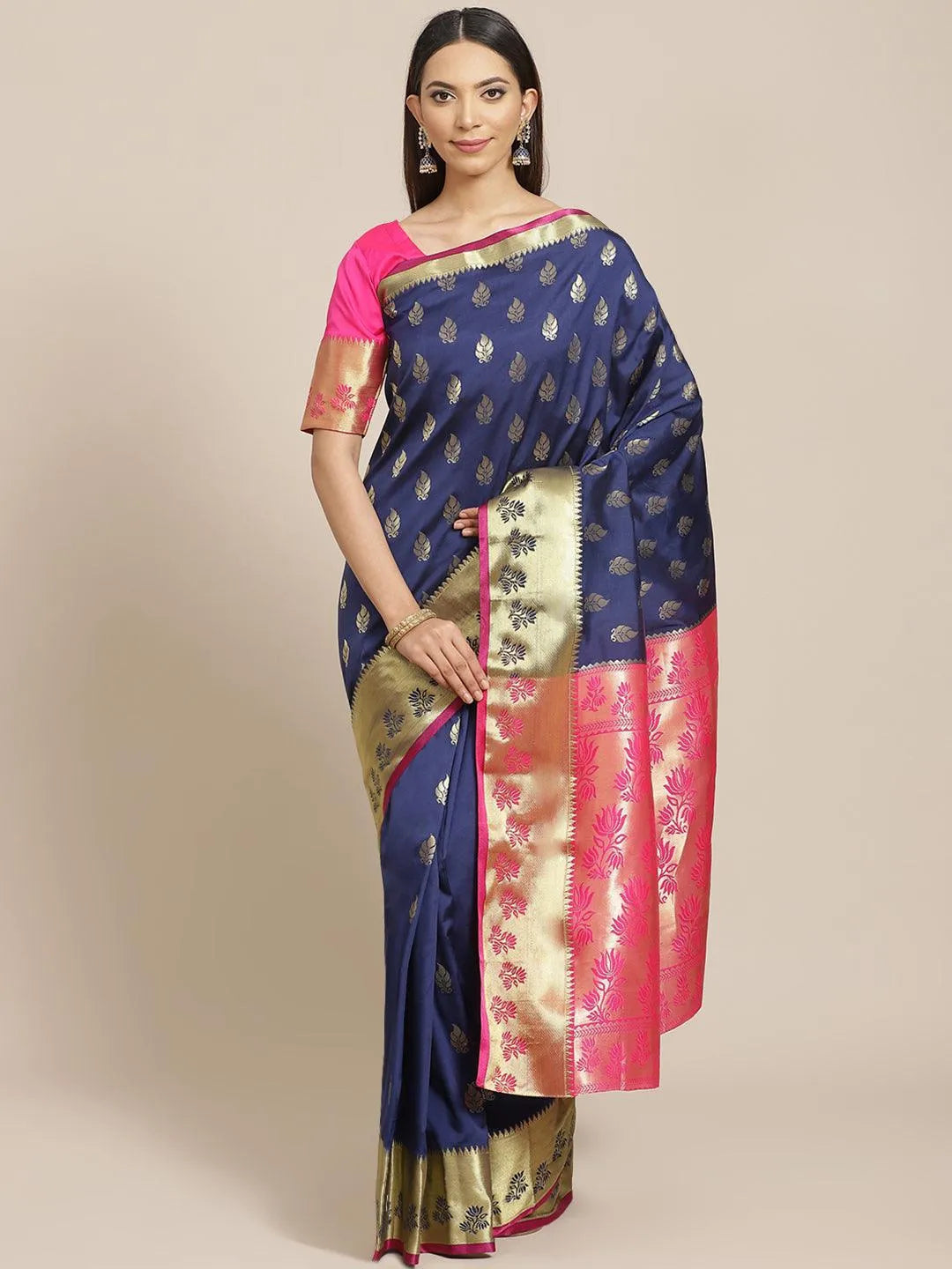 Blue Woven Design Brocade Saree - Jashvi