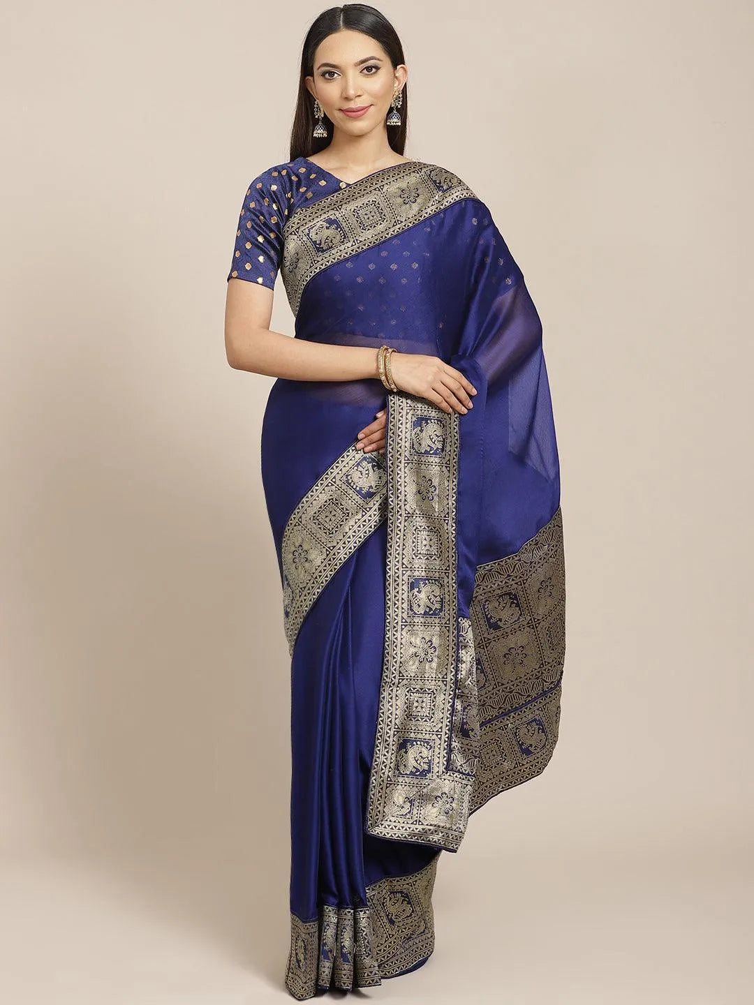 Blue Woven Design Chiffon Saree - Jashvi