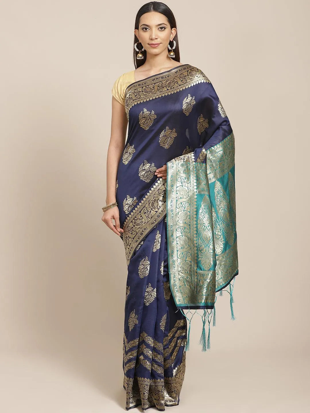 Blue Woven Design Silk Blend Saree - Jashvi