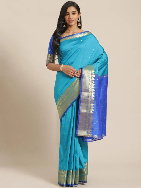 Blue Woven Design Silk Saree - Jashvi