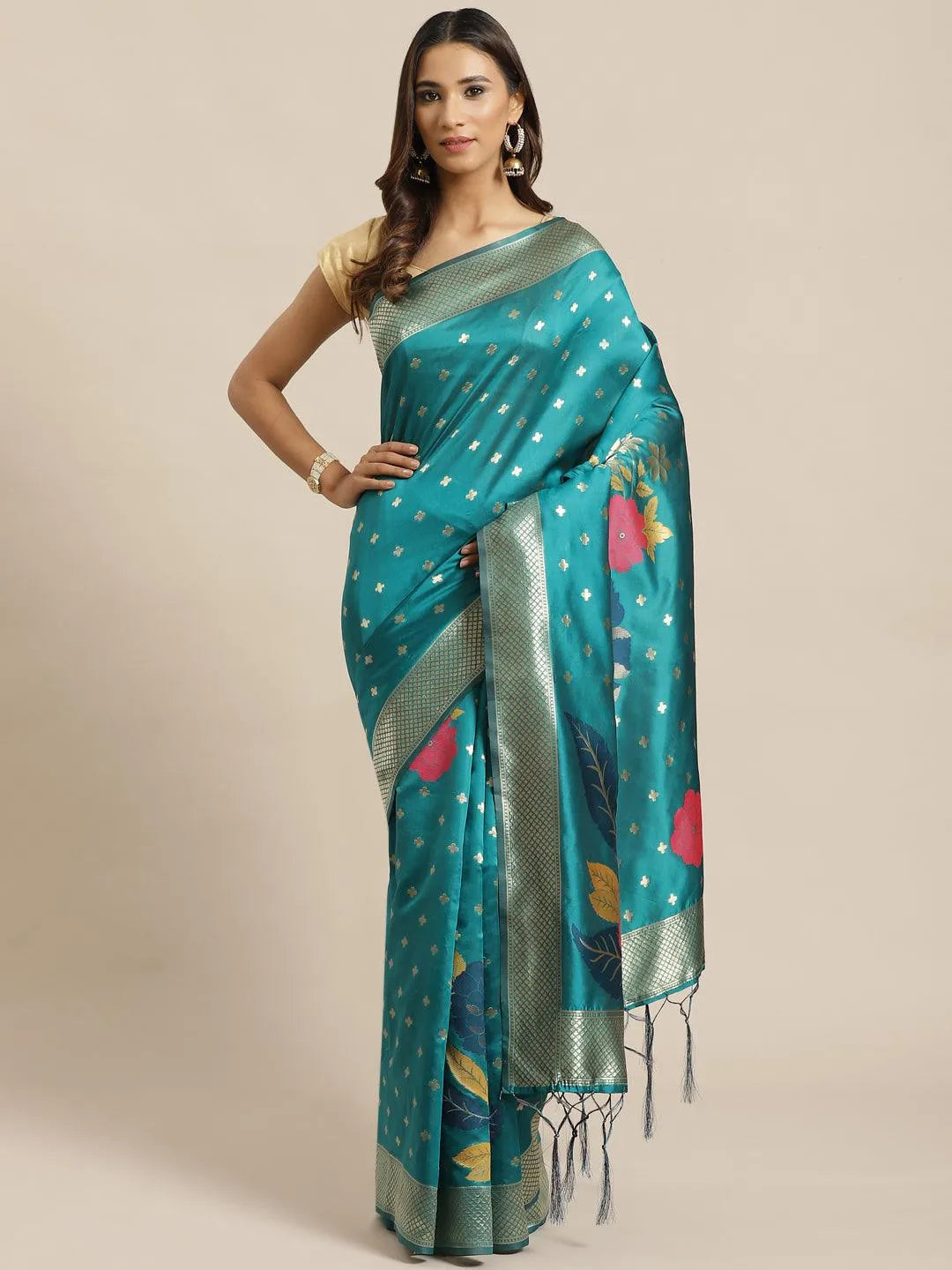 Blue Woven Design Silk Saree - Jashvi