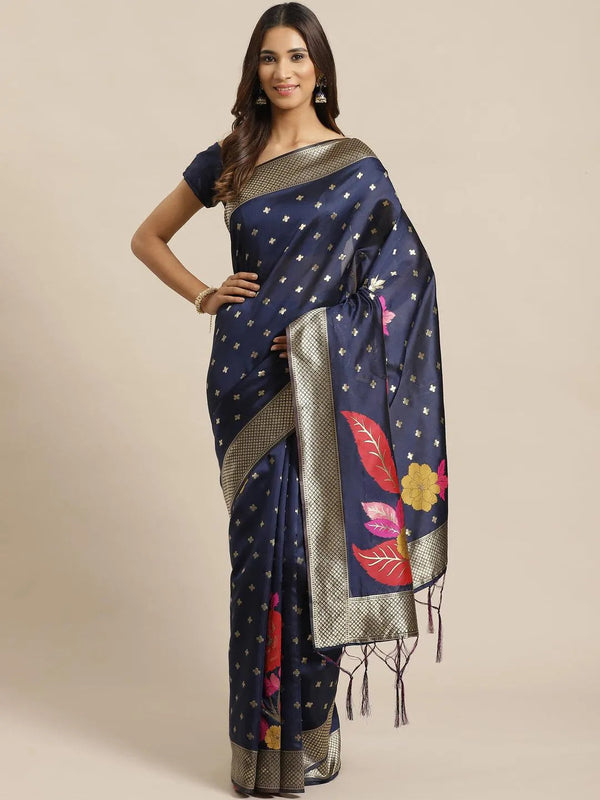 Blue Woven Design Silk Saree - Jashvi