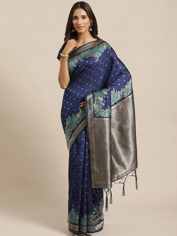 Blue Woven Design Silk Saree - Jashvi