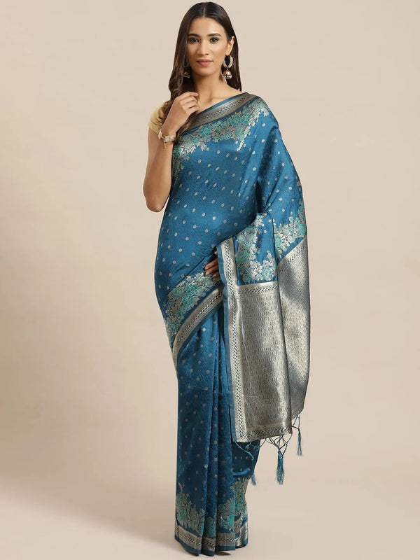 Blue Woven Design Silk Saree - Jashvi