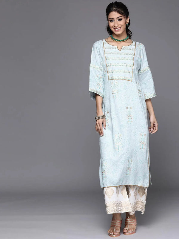 Blue Yoke Design Cotton Kurta - Jashvi