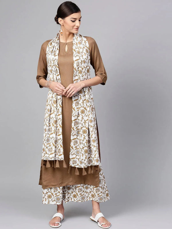 Brown Solid Rayon Suit Set - Jashvi