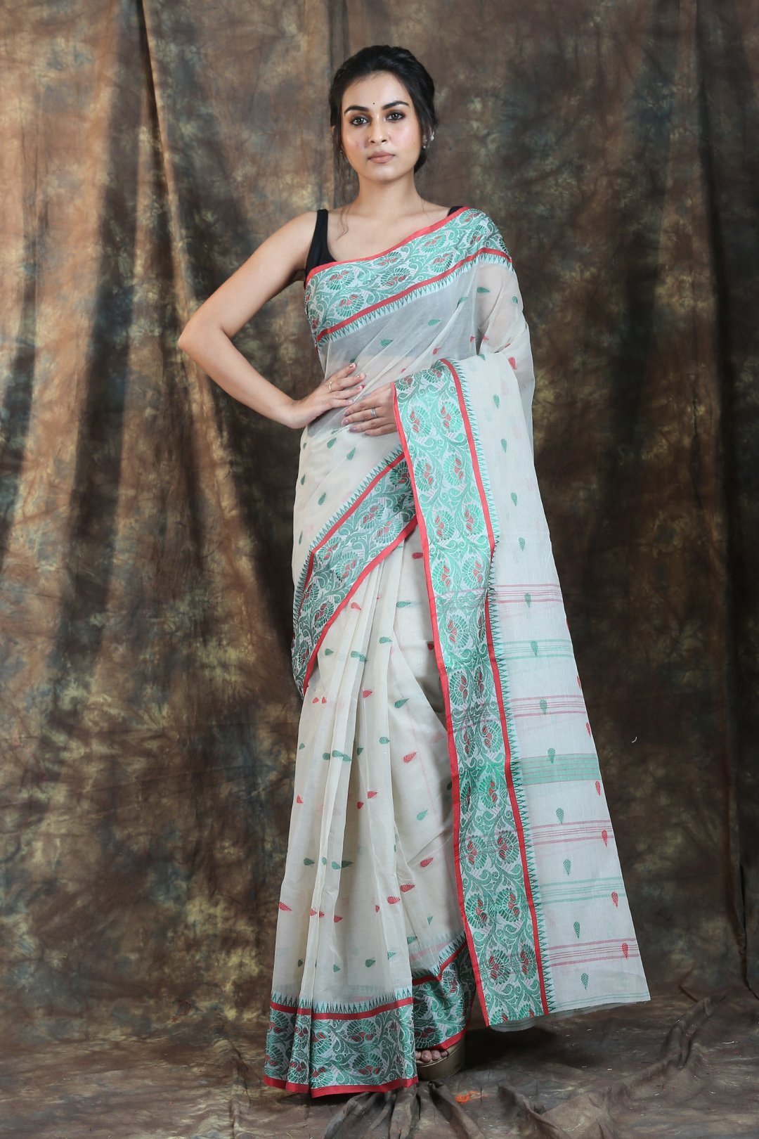 Women's Handwoven Cotton Tant Saree - Arhi