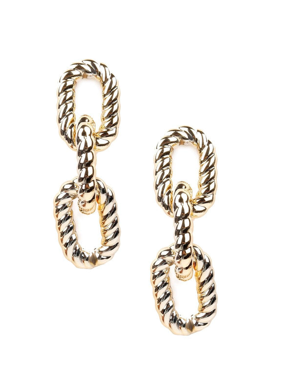 Women's Chunky Interlinked Gold-Tone Earring - Odette