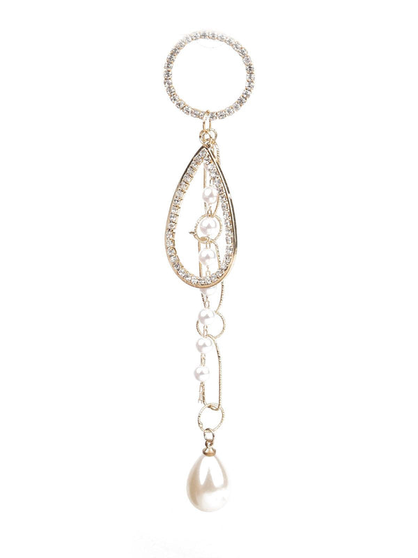 Women's Classy Gold And White Dangle Earrings - Odette