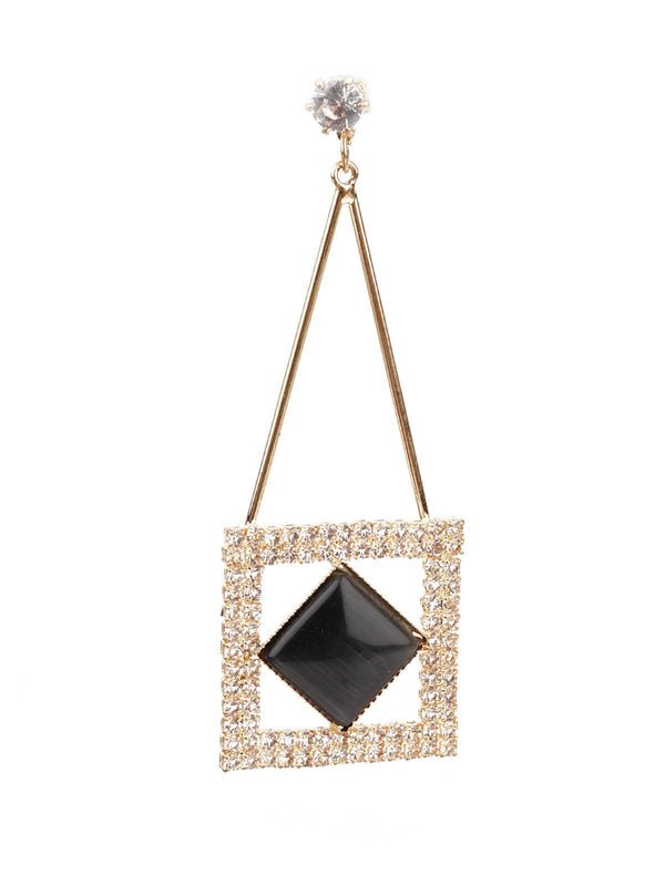 Women's Sunshine Gold And Black Dangle Earrings - Odette