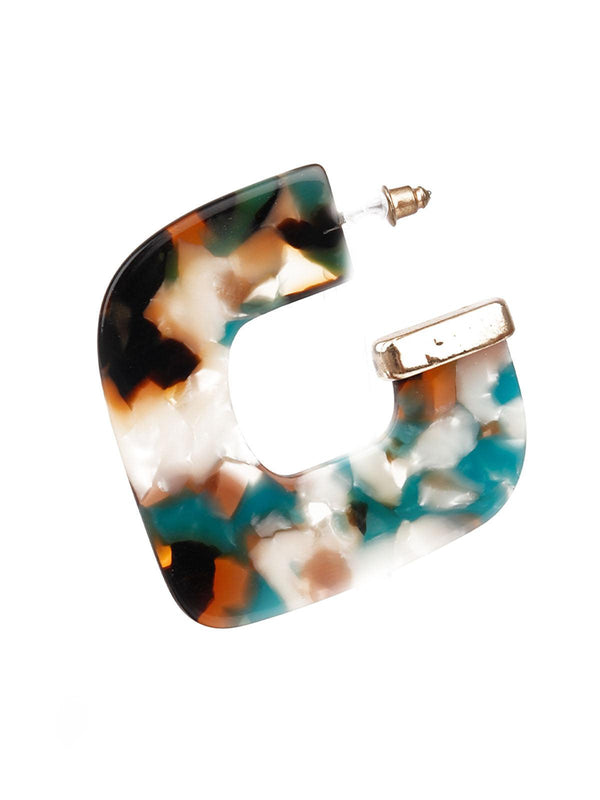 Women's Ornate Multicolored Hoop Earrings - Odette