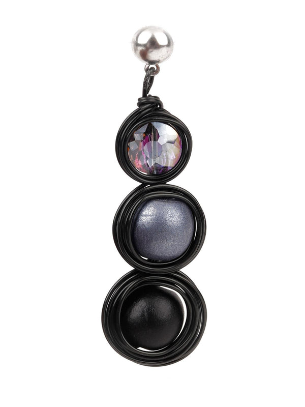 Women's Ornate Black Dangle Earrings - Odette