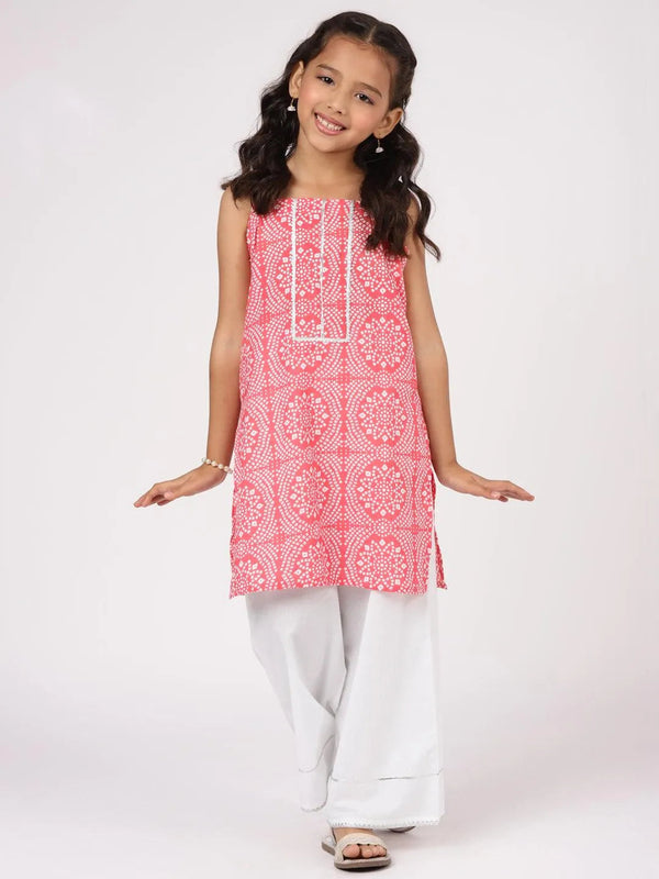 Coral Printed Cotton Kurta Straight Suit Set - Jashvi