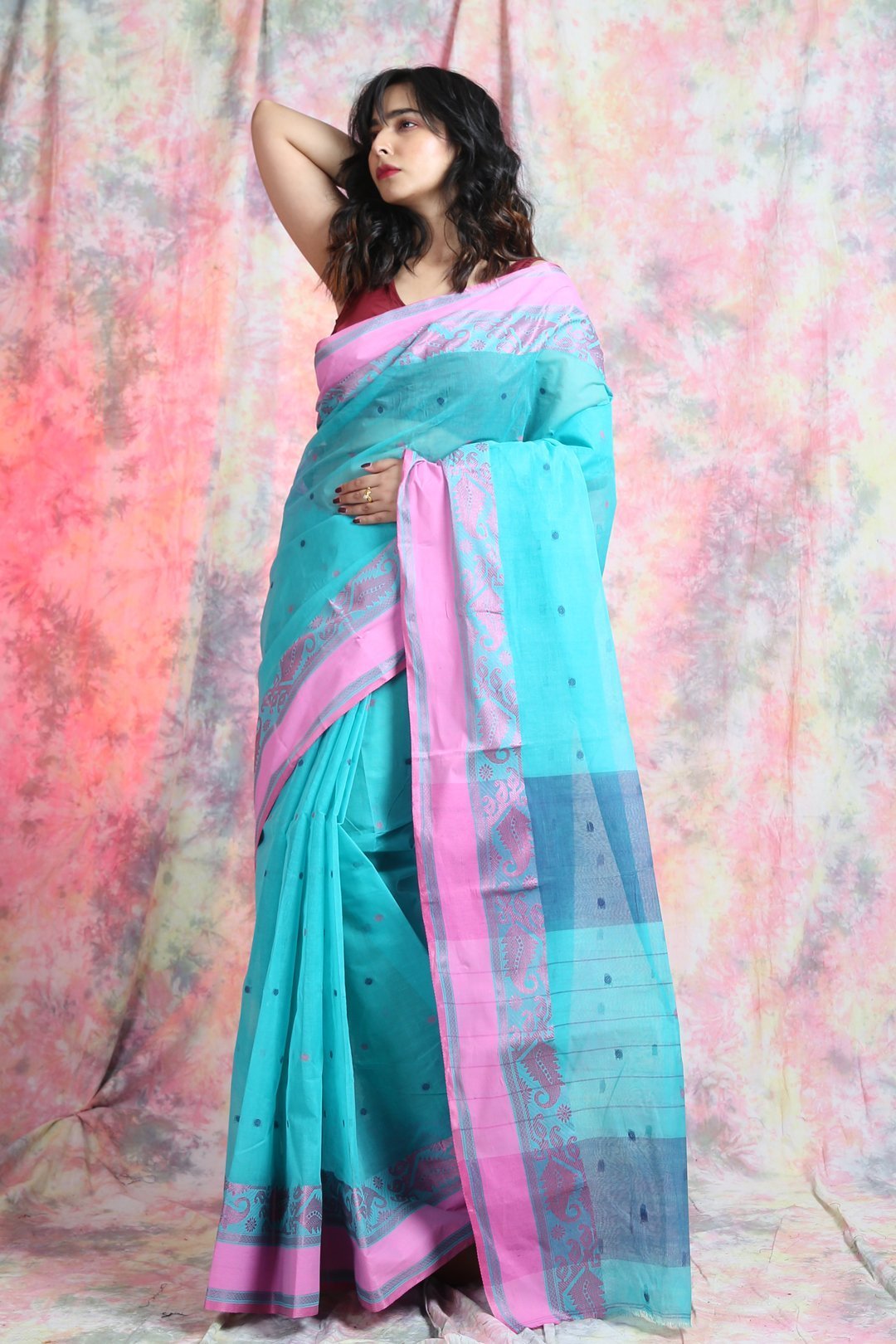 Women's Handwoven Cotton Tant Saree - Arhi