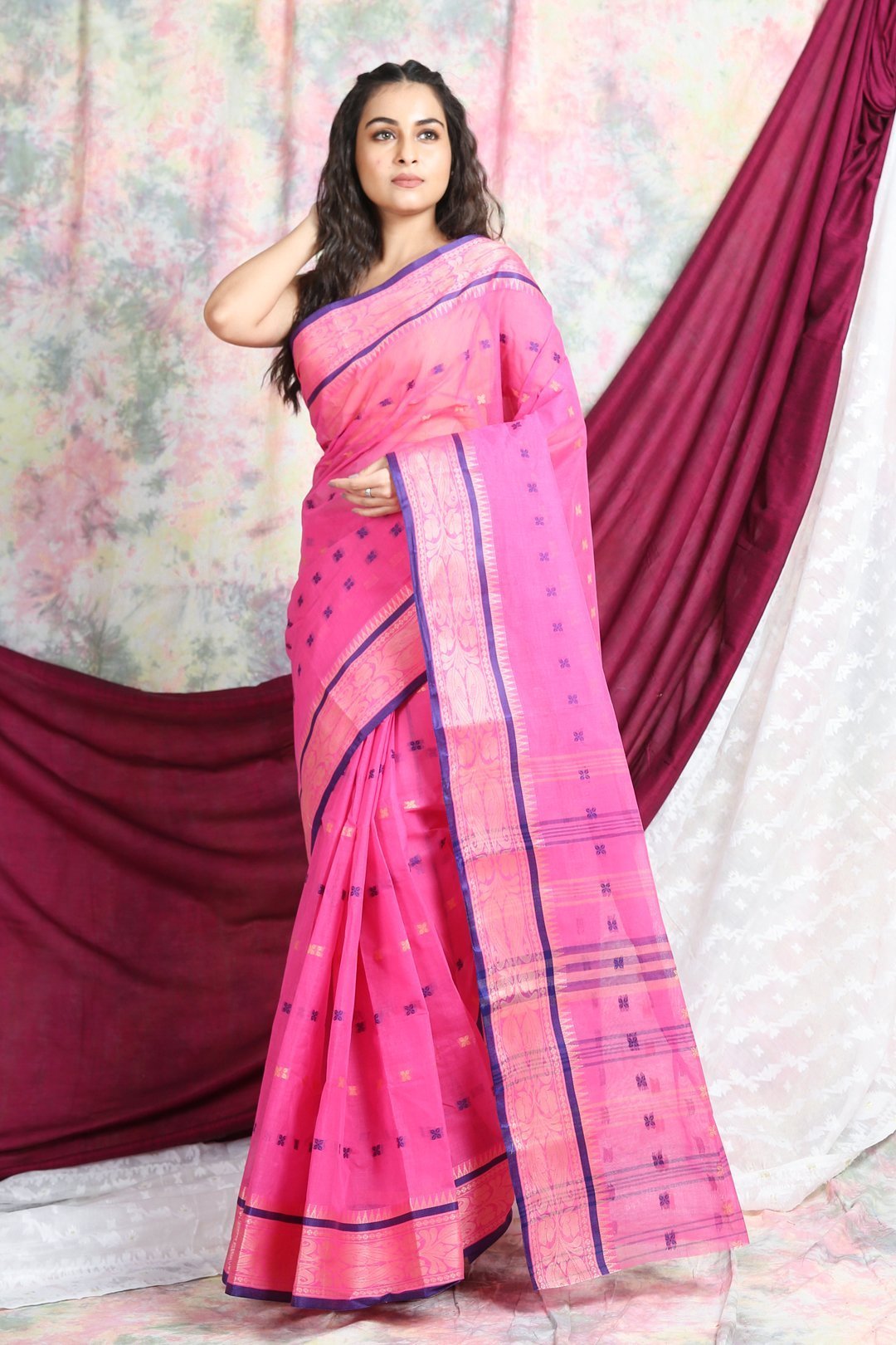 Women's Handwoven Cotton Tant Saree - Arhi