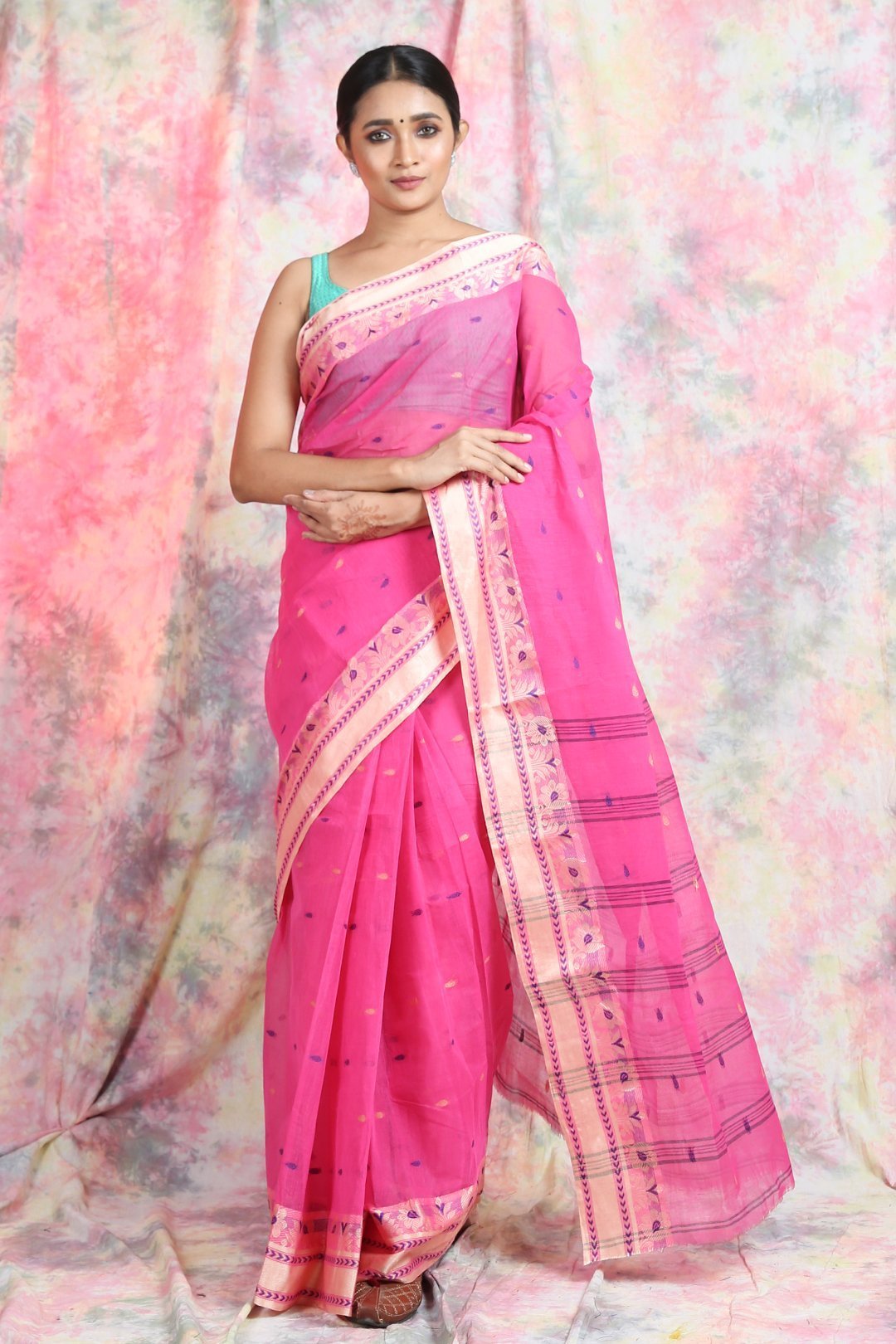 Women's Handwoven Cotton Tant Saree - Arhi