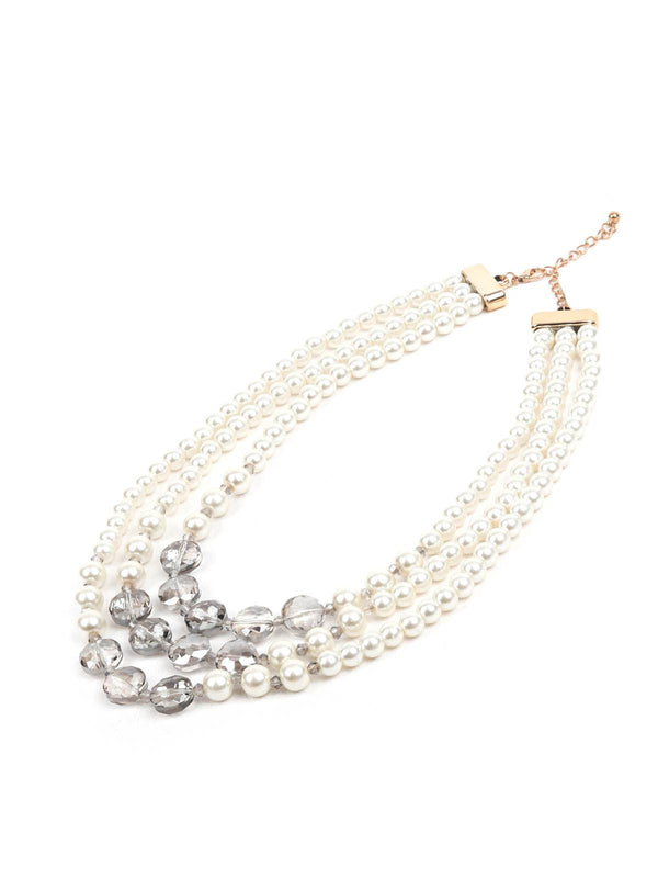 Women's Dazzling Dual Tone Beaded Necklace - Odette