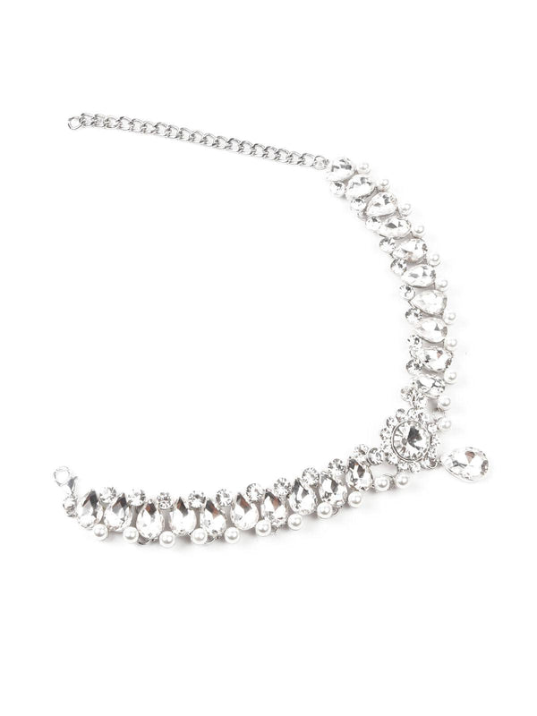 Women's Delicate Stone Studded Choker Neckpiece - Odette