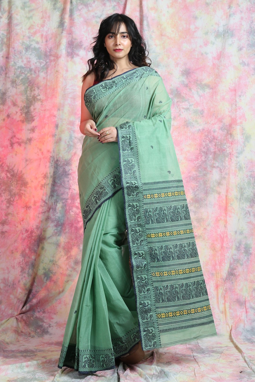 Women's Handwoven Cotton Tant Saree - Arhi