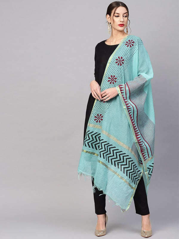 Women's  Block Printed Dupatta - AKS