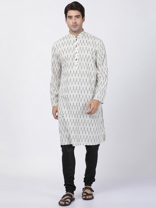 Jashvi Men's White Pure Cotton Kurta and Pyjama Set