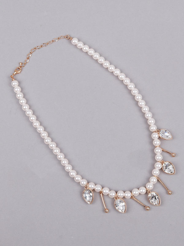 Women's Faux Pearl With Trinkets Neck Piece - Odette