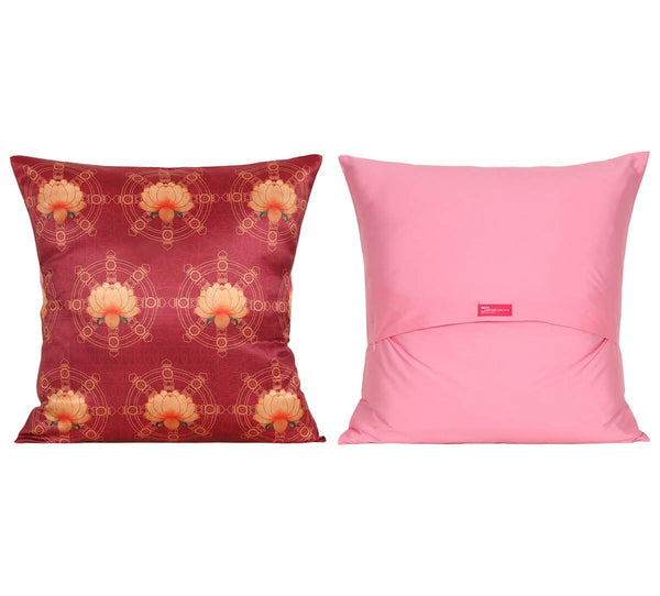 Floral Mystique Satin Blend Cushion Cover Set of 5