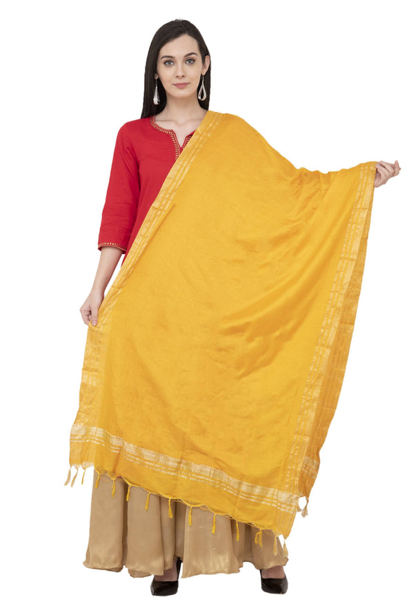 A R SILK Golden Color Fancy Silk Dupattas and Chunnis