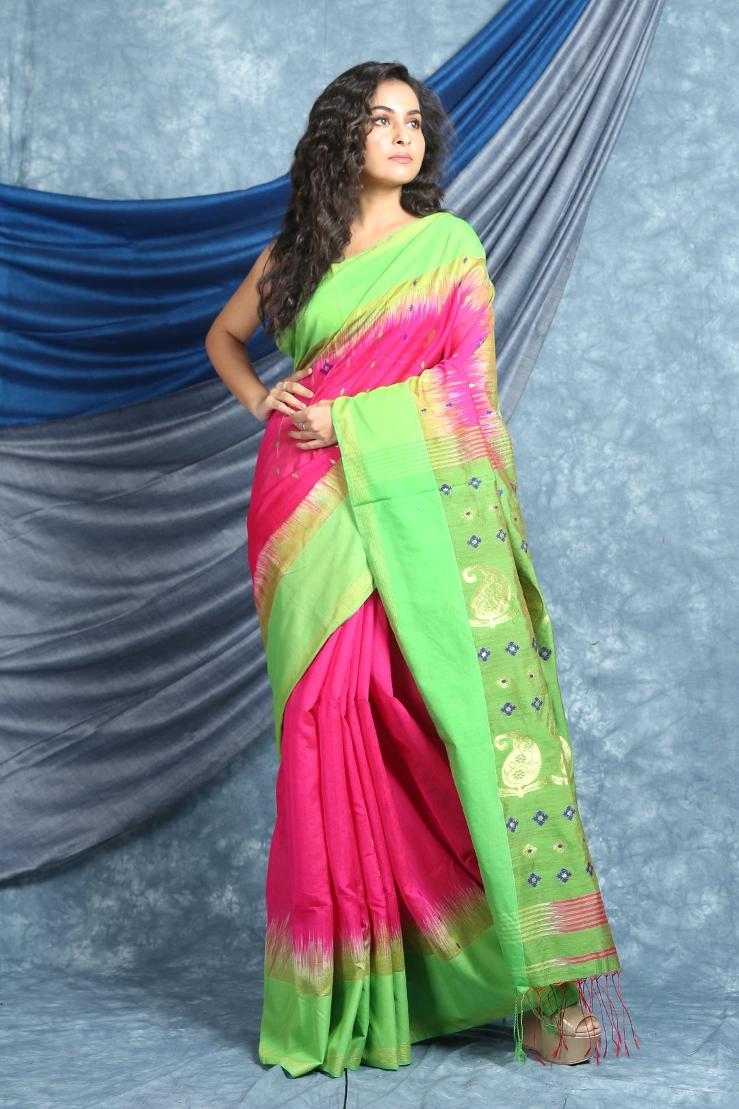 Women's Cotton Saree with Woven Pallu - Arhi