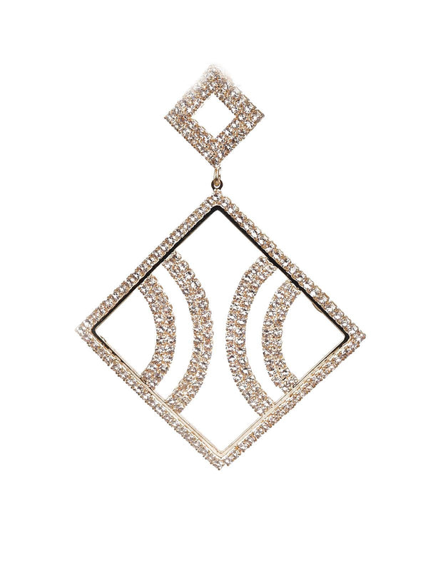 Women's Gold And White Dangler Earrings - Odette