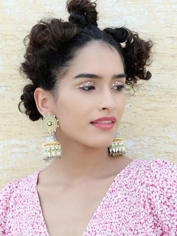 Women's Gorgeous Oversized Pastel Coloured Jhumkas - ODETTE